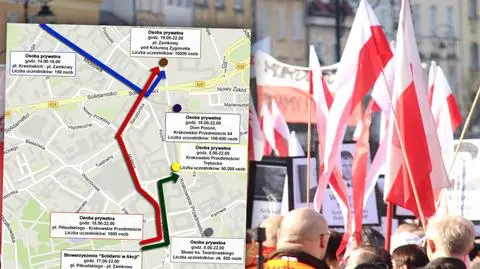 Poniedziałek w Warszawie. Dziewięć zgromadzeń, zamknięte ulice, objazdy