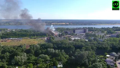 Pożar dachu szpitala w Płocku