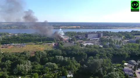 Pożar dachu szpitala w Płocku