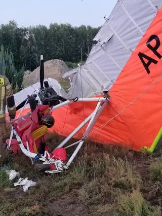 Wypadek pilota motolotni pod Żyrardowem