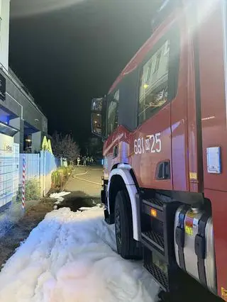 Pożar garażu podziemnego w Ząbkach