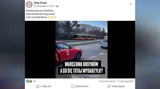 Autobus jechał po chodniku