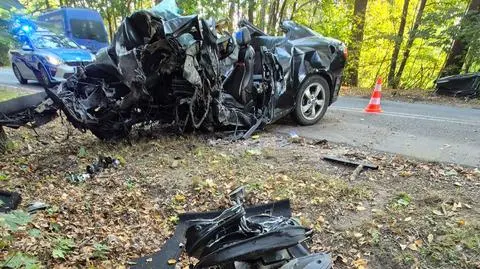 Uderzył w drzewo, z auta wypadł silnik. Nie żyje młody mężczyzna 