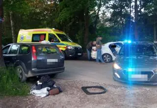 "Kaszanka" i "Małpa" zderzyli się z radiowozem. Uciekali kradzionym autem