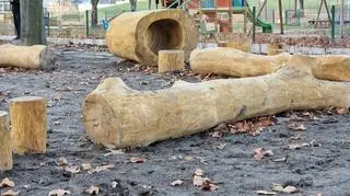 Naturalny plac zabaw w Parku Bródnowskim