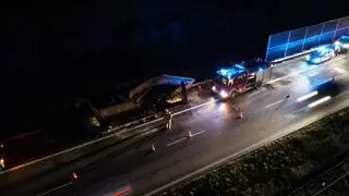 Pożar na autostradzie A2