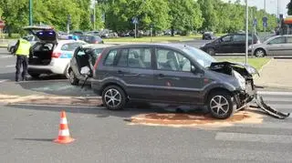 Wypadek na skrzyżowaniu Banacha i Żwirki i Wigury