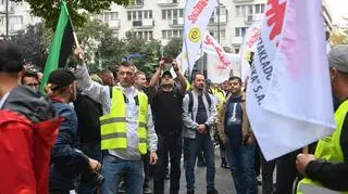 Protest górników w Warszawie