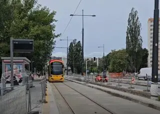 Próbny przejazd tramwaju do pętli Stegny