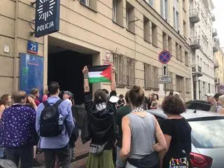 Protest solidarnościowy na Wilczej 