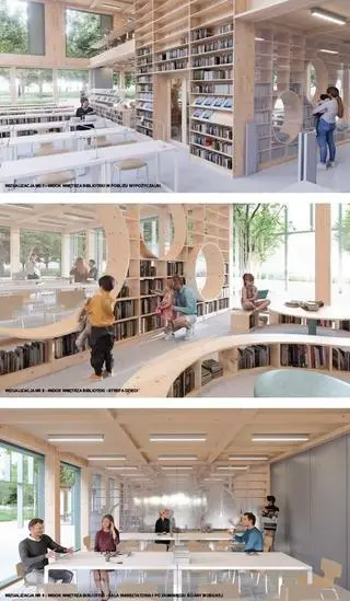 Wizualizacje budynku Ursynoteki