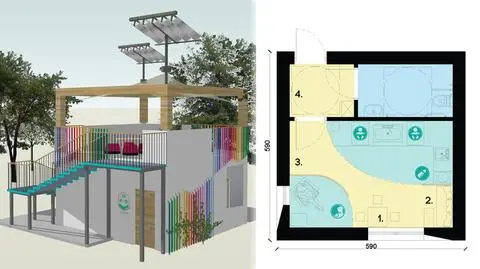 Wizualizacja altany solarnej z budżetu obywatelskiego