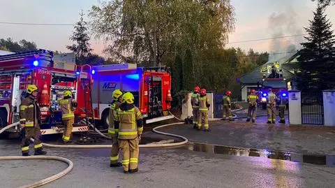 Pożar domu w Otwocku 