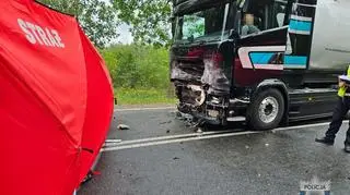 Zderzenie auta i cysterny na DK57