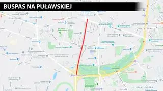 Nowy buspas na Puławskiej