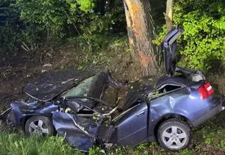Auto roztrzaskało się na drzewie, kierowca nie żyje