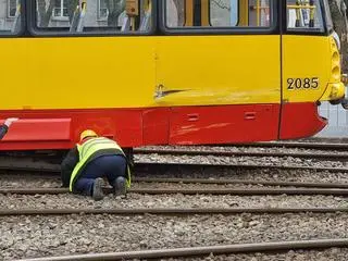 Kolizja tramwajów na placu Narutowicza 