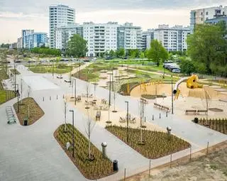 Park linearny nad POW - odcinek między ulicą Braci Wagów a aleją KEN