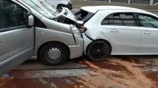 Zderzenie pięciu pojazdów na trasie S8