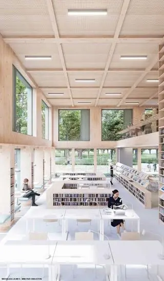 Wizualizacje budynku Ursynoteki