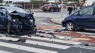 Zderzenie pięciu aut na Malczewskiego