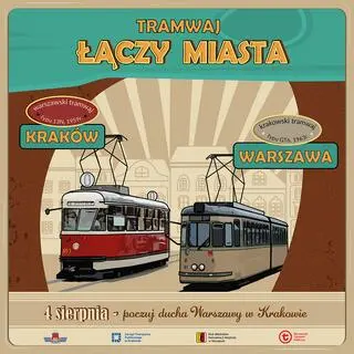 Tramwaj łączy miasta - plakat