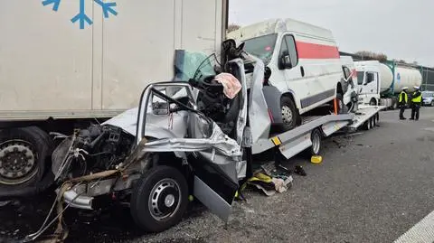 Wypadek na autostradzie A2 w gminie Baranów