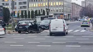 Zderzenie pięciu aut na Malczewskiego