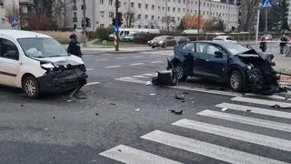 Zderzenie pięciu aut na Malczewskiego