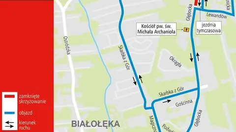 Budowa kanalizacji na Głębockiej. "527" na zmienionej trasie