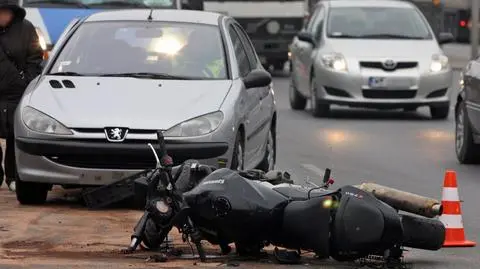 Motocyklista ranny w wypadku na Marynarskiej