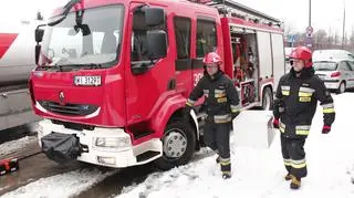 Strażacy w akcji na Wale Miedzeszyńskim