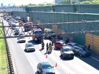 Zderzenie pięciu aut na S8