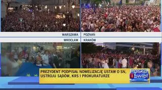 Demonstracja na Krakowskim Przedmieściu 