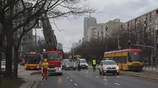 Akcja straży pożarnej przy Anielewicza