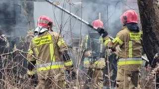 Pożar w miejscowości Krzewina na Mazowszu 