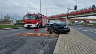 Zderzenie na skrzyżowaniu Wirażowej i Wiktora Narkiewicza