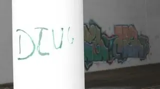 Graffiti na trasie mostu Skłodowskiej-Curie