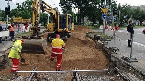 Rozkopali torowisko na placu Wilsona