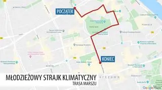 Młodzieżowy Strajk Klimatyczny - trasa marszu