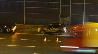 Zderzenie tira i osobówki na A2