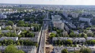 Budowa wiaduktu nad Saską Kępą
