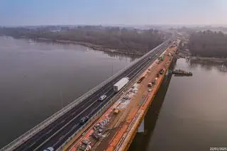 Budowa mostu na Wiśle w ciągu trasy S7 (styczeń 2025)