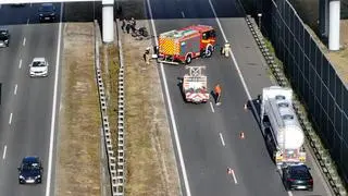 Wypadek z udziałem motocyklisty na A2