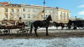 Plan filmowy do kinowej adaptacji "Lalki" na Krakowskim Przedmieściu