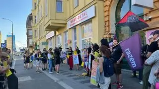 Protest kobiet przed siedzibą PSL w Szczecinie