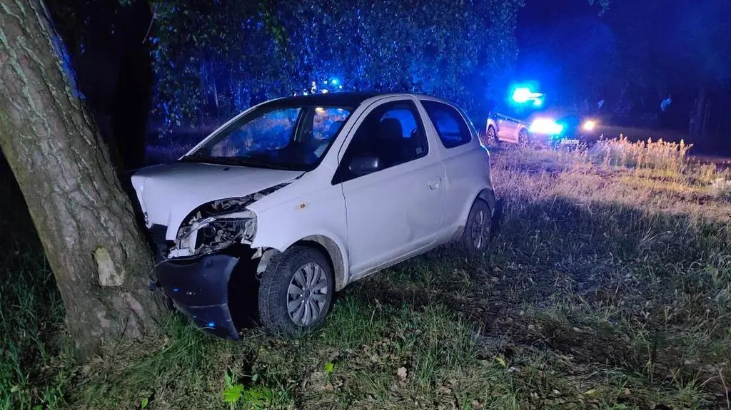 Uciekał przed policją, jazdę zakończył na drzewie. To był początek jego problemów 