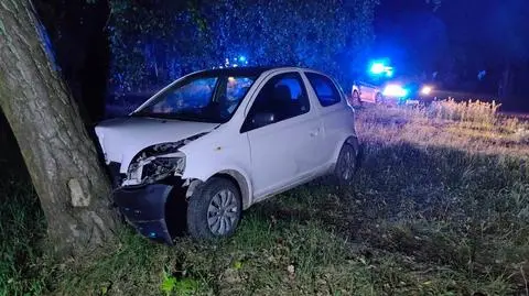 Kierowca toyoty wjechał w drzewo 