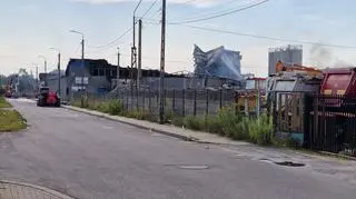 Spalona hala w Mińsku Mazowieckim