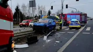 Zderzenie w al. Krakowskiej w okolicach Tarczyna